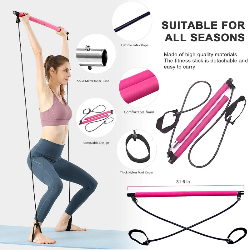 Multifunctional Pilates Bar & Tension Rope