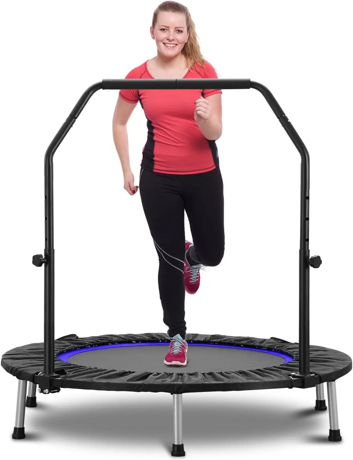 40" Foldable Mini Trampoline with Adjustable Handlebar