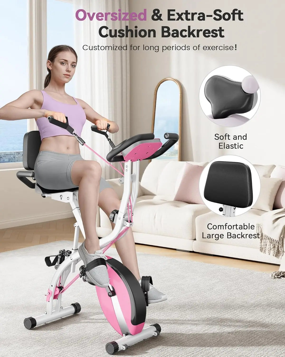 Folding Exercise Bike with 16-Level Resistance