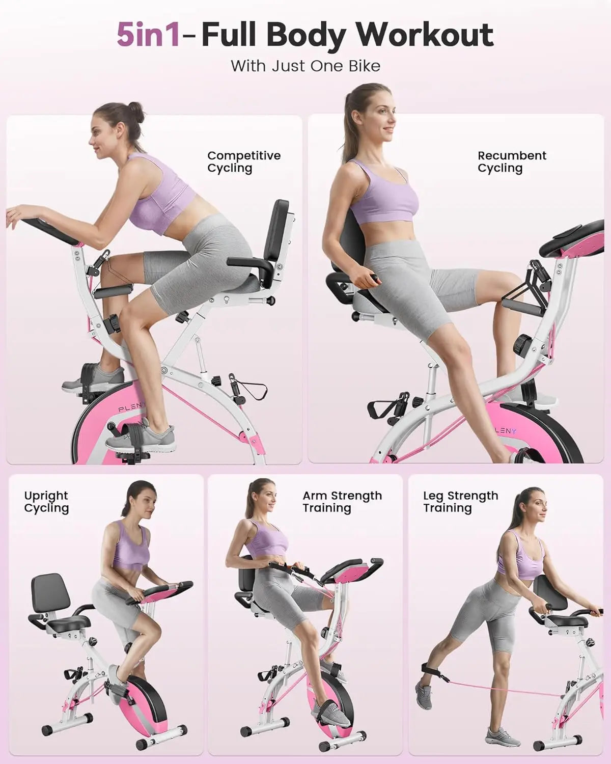 Folding Exercise Bike with 16-Level Resistance