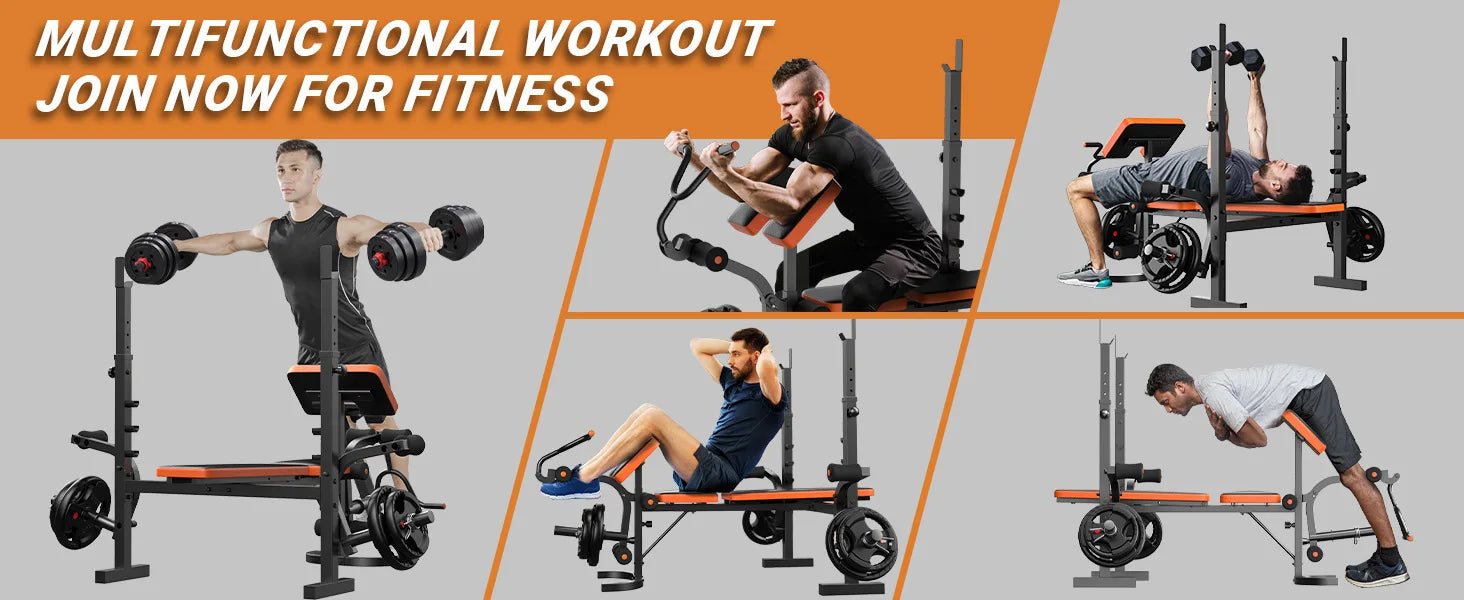 6-in-1 Olympic Weight Bench Set