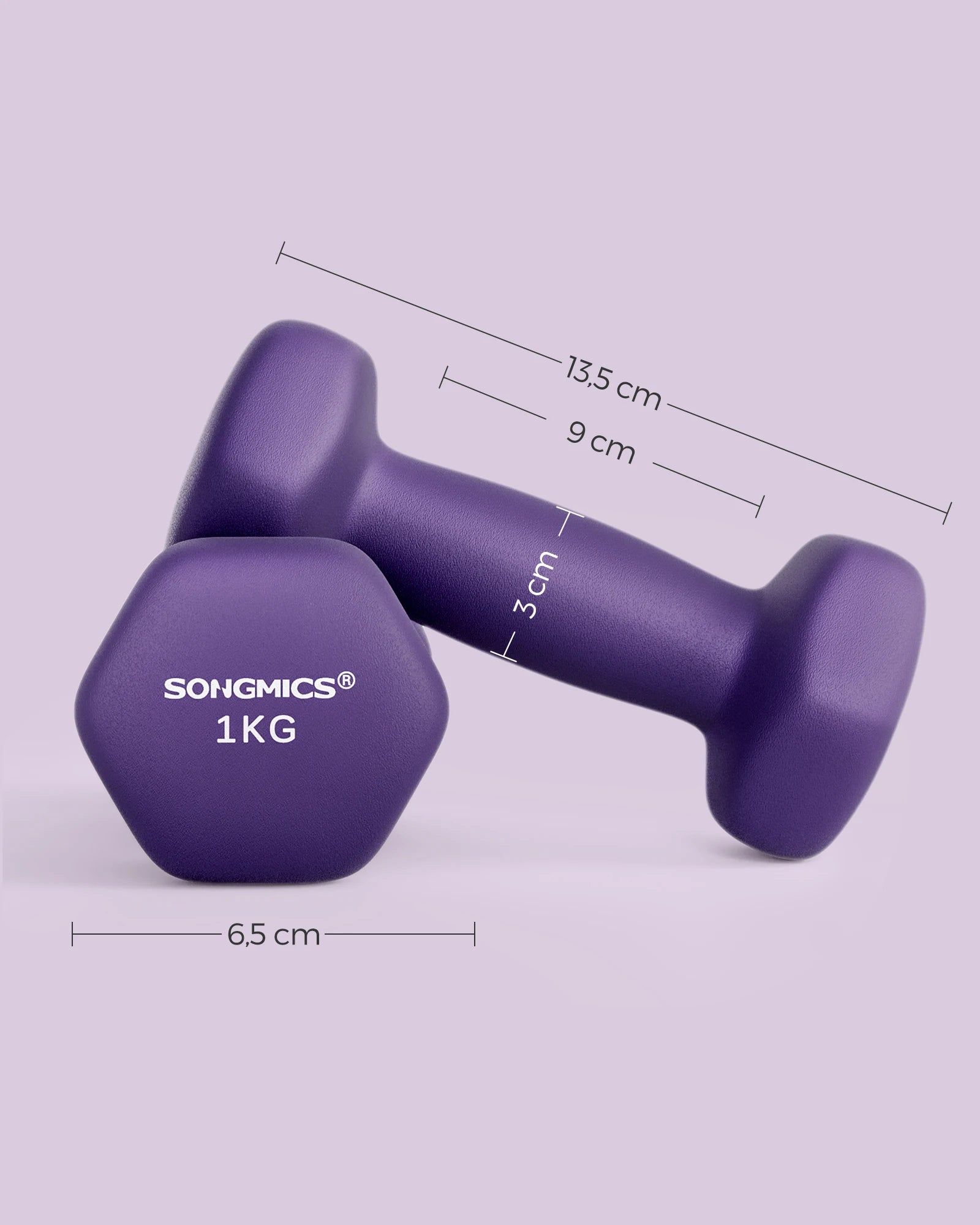 Hexagon Coated Dumbbell Set