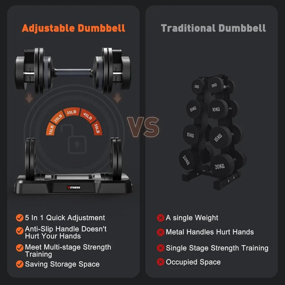 5-in-1 Adjustable Dumbbell Set