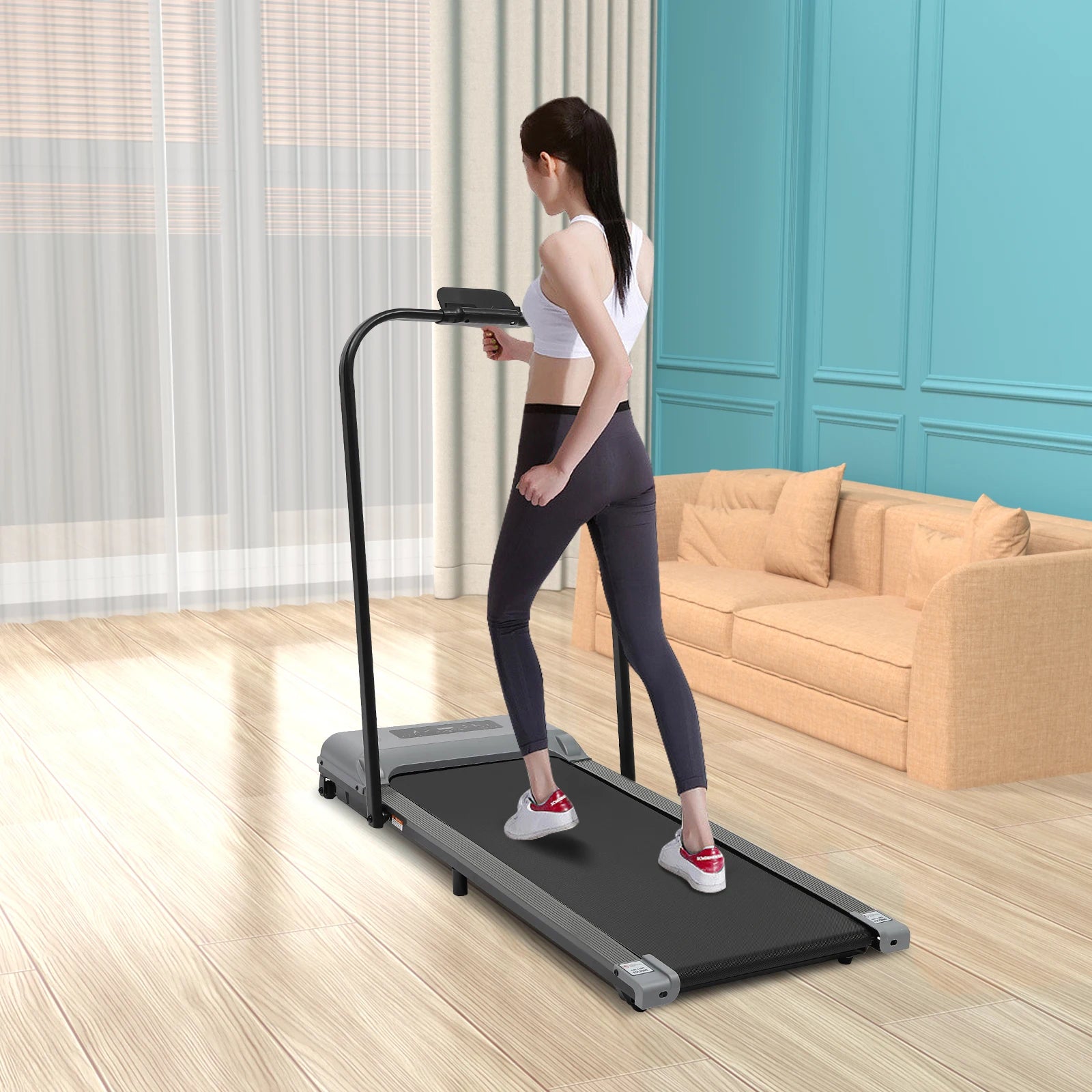 Tapis de course pliable 2 en 1 avec télécommande